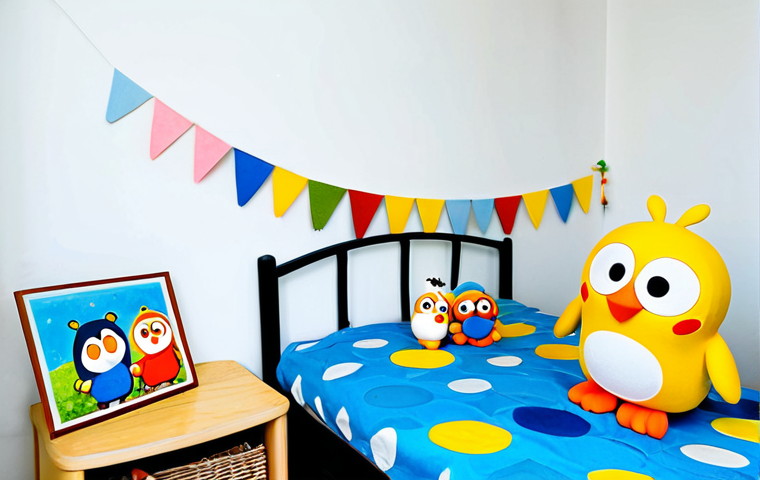 뽀로로를 모티브로 한 DIY 아이템 - Colorful Pororo Room Decor**
"A child's bedroom decorated with DIY Pororo-themed decorations. Inclu...