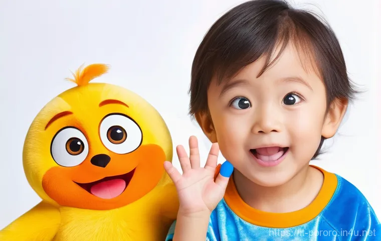 뽀로로 파자마 세트 리뷰 - Image Prompt 1: The First Touch of Softness**