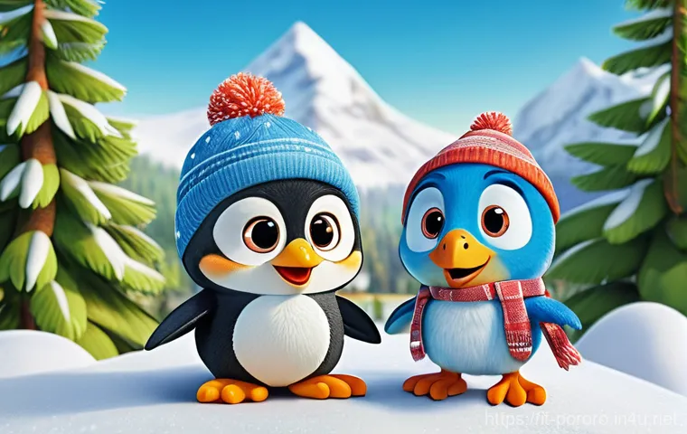 뽀로로의 사회적 메시지 전달 - **"An adorable animated scene featuring Pororo the penguin and Crong the dinosaur. Initially, they a...