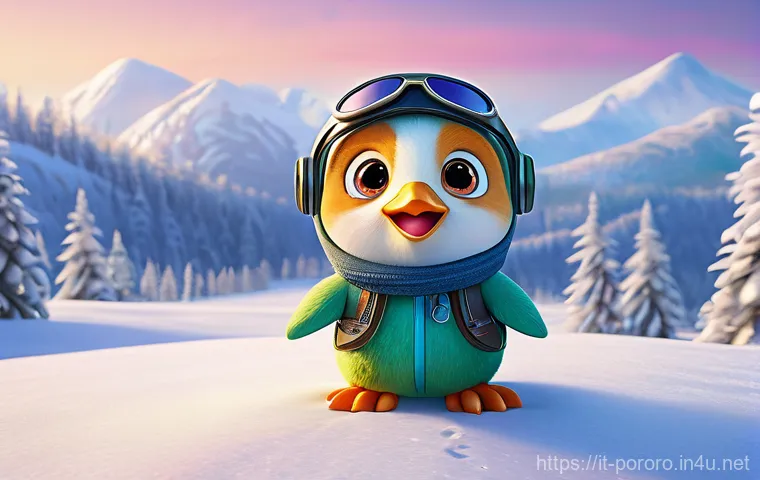 뽀로로 인기 요인 분석 - **Prompt:** An animated scene featuring Pororo, the small, curious penguin hero, wearing his iconic ...