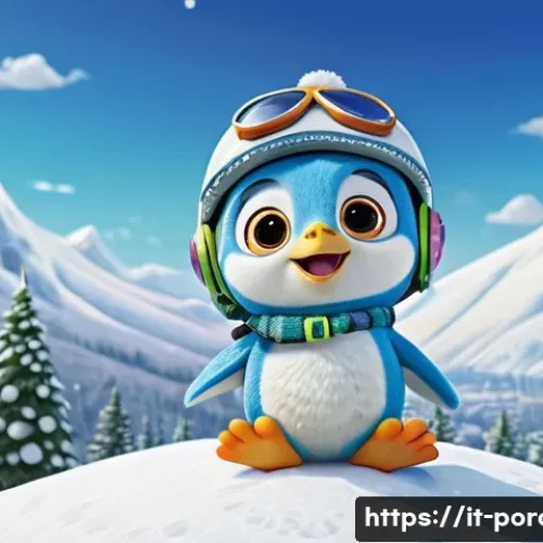 뽀로로 캐릭터 관련 퀴즈 - **Pororo's Snowy Flight Dream:** A vibrant, whimsical animated scene featuring Pororo, the small blu...