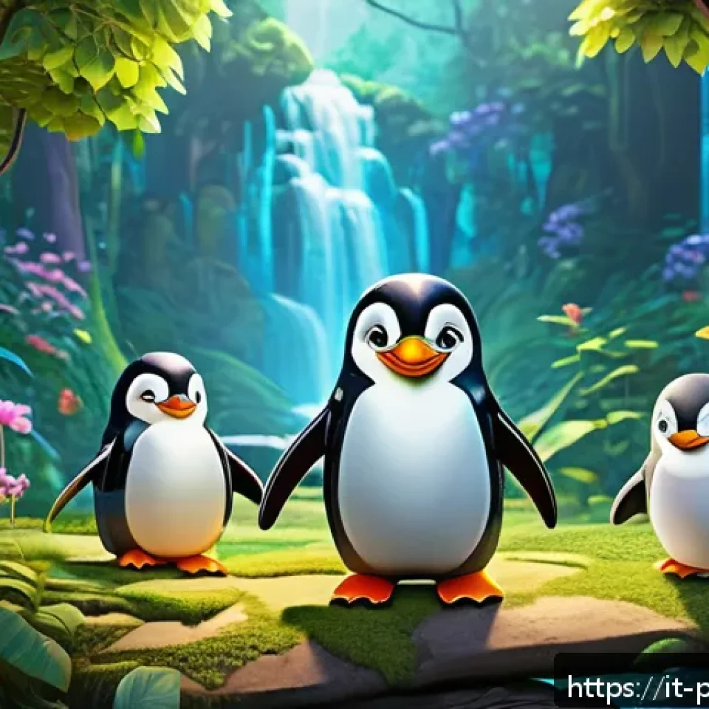 뽀로로와 패티의 특별 에피소드 - A vibrant, colorful forest scene inspired by a magical, child-friendly animation style, featuring a ...