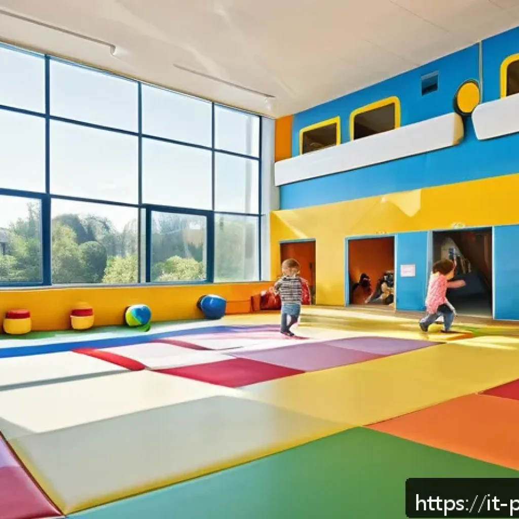 뽀로로 키즈카페 체험 가이드 - A bright and colorful indoor playground designed for young children, featuring soft padded floors an...