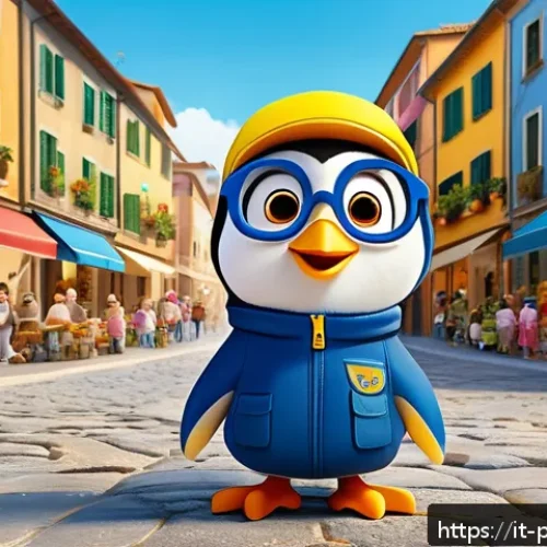 뽀로로의 시즌별 변화 - A vibrant and detailed digital illustration of Pororo the penguin in his iconic yellow aviator hat a...